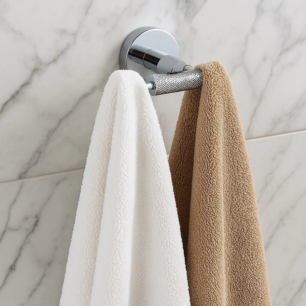 Trade Shop - Appendino Doppio Gancio Per Accappatoio Asciugamani In Acciaio Accessori Bagno 87915 -