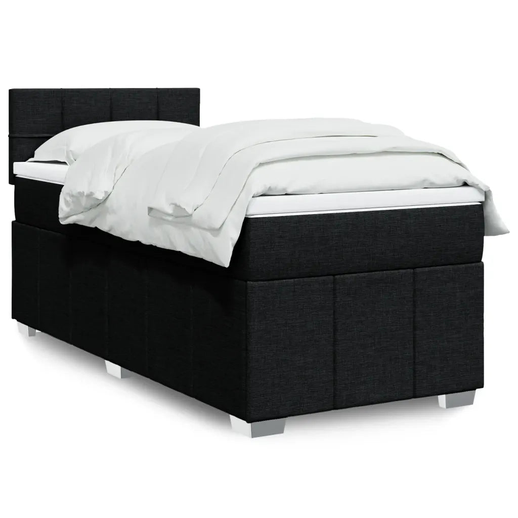 Giroletto a Molle con Materasso Nero 90x190 cm in Tessuto