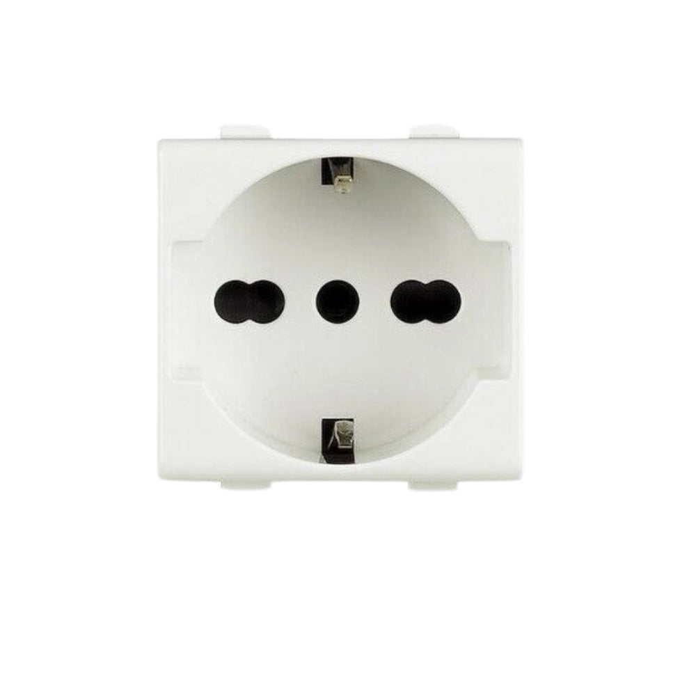 Biesse kit presa bipasso schuko 2p+t 10/16a compatibile con serie bticino matix *** numero pezzi 3, confezione 1
