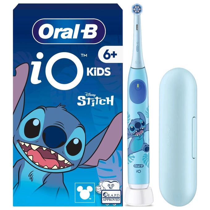 Oral-B, Spazzolino Elettrico iO Kids Disney Stitch, Bambino, Blu, con Custodia da Viaggio
