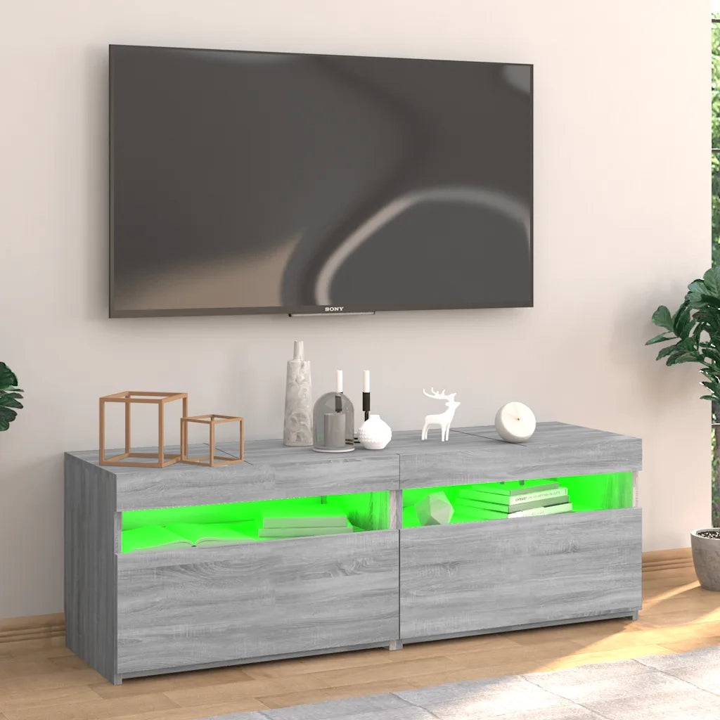 Mobile Porta TV con Luci LED Grigio Sonoma 120x35x40 cm cod mxl 5926