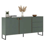 Madia Camere, Credenza 3 Cassetti, 184x40x86h cm Verde