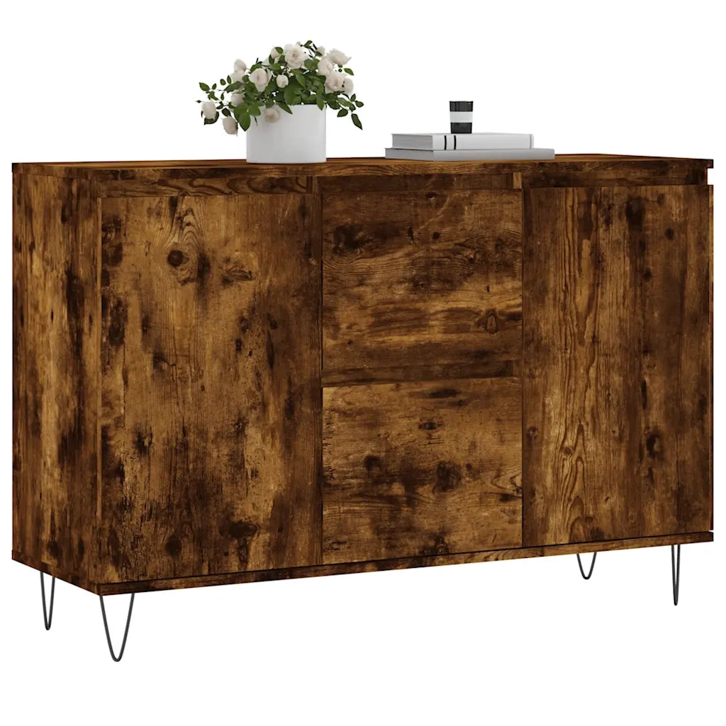 Credenza Rovere Fumo 101,5x35x70 cm in Legno Multistrato 827209