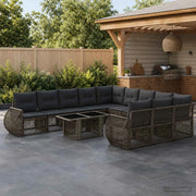 Set Divano da Giardino 12 pz Grigio e Grigio Scuro polyrattan 3437009