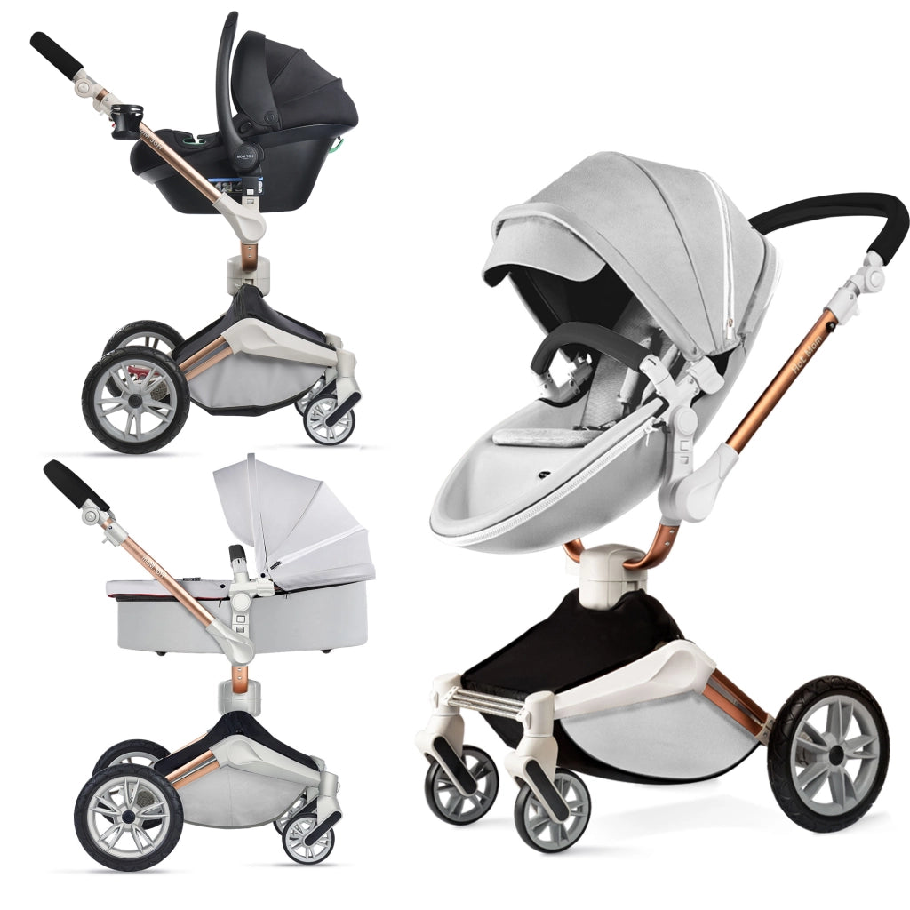 Passeggino 2in1 con rotelle 360¡ã ¨C zephmum ¨C Grigio con Babywanne e Sportwagen
