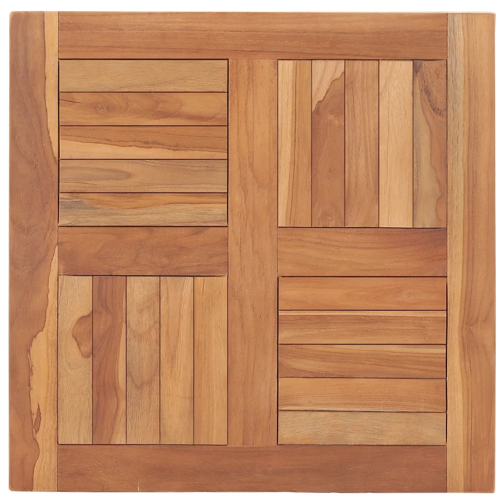 Piano del Tavolo in Legno Massello di Teak 60x60x2,5 cm