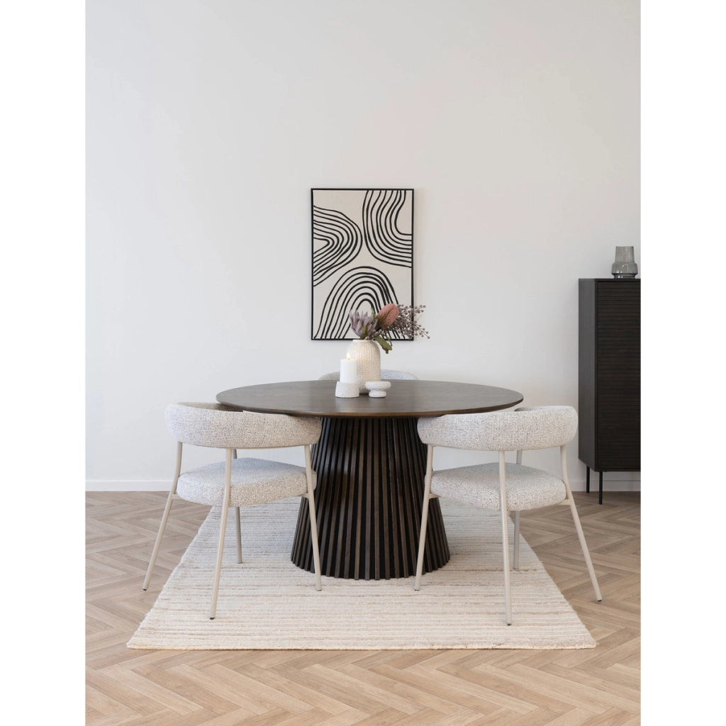 Set di 2 Sedie Trivio, Beige, Tessuto, 56x57,5x77 cm