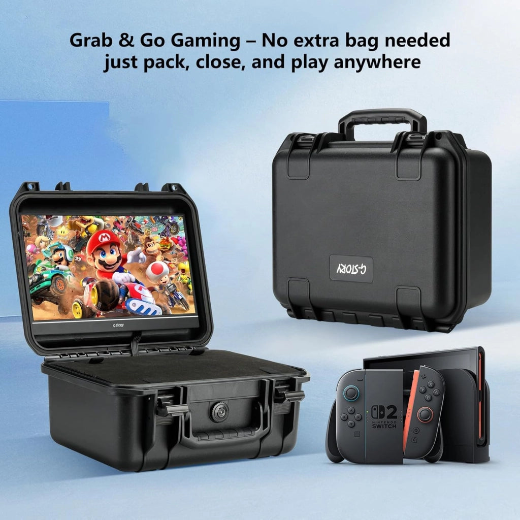 14‘’ Custodia per Monitor Portatile per Switch 2, IPS 4K&60Hz o 1080P&120Hz, Sacca da Viaggio Antishock con HDMI, Modalità Gioco, Monitor da Viaggio per Switch2 (non incluso)