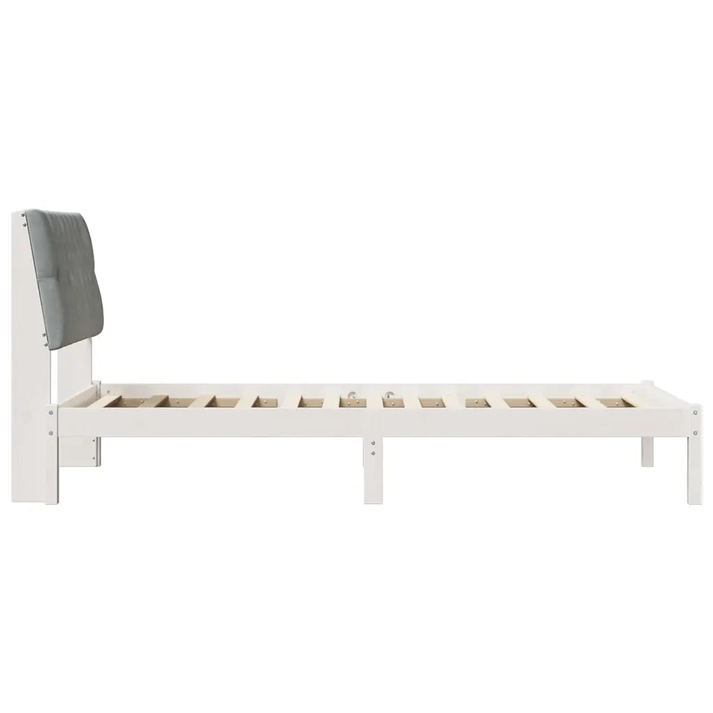 Letto con Testiera Rivestita con testiera Bianco 100 x 200 cm