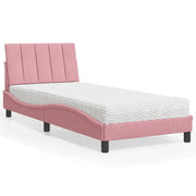 Letto con Materasso Hanko Rosa 80x200 cm in Velluto 3208567