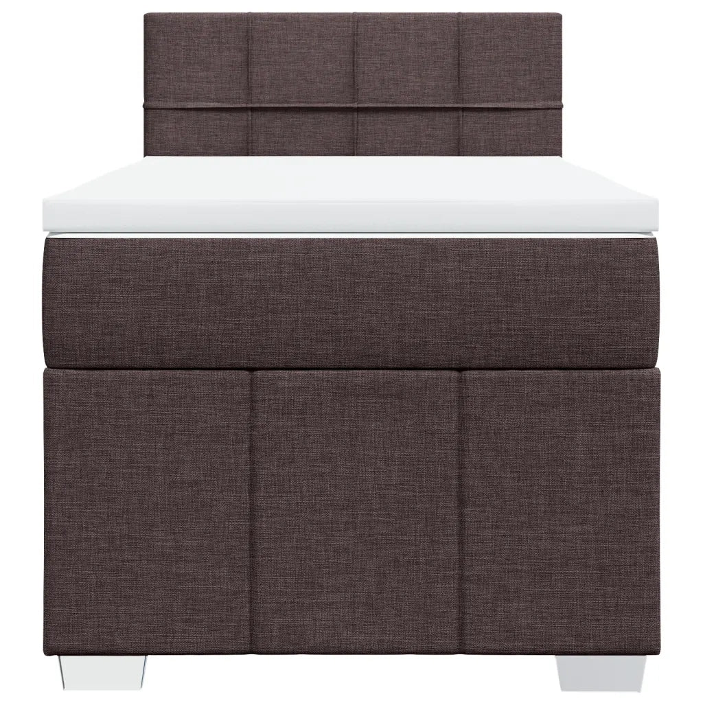 Giroletto a Molle con Materasso Marrone Scuro 100x200cm Tessuto 3286982