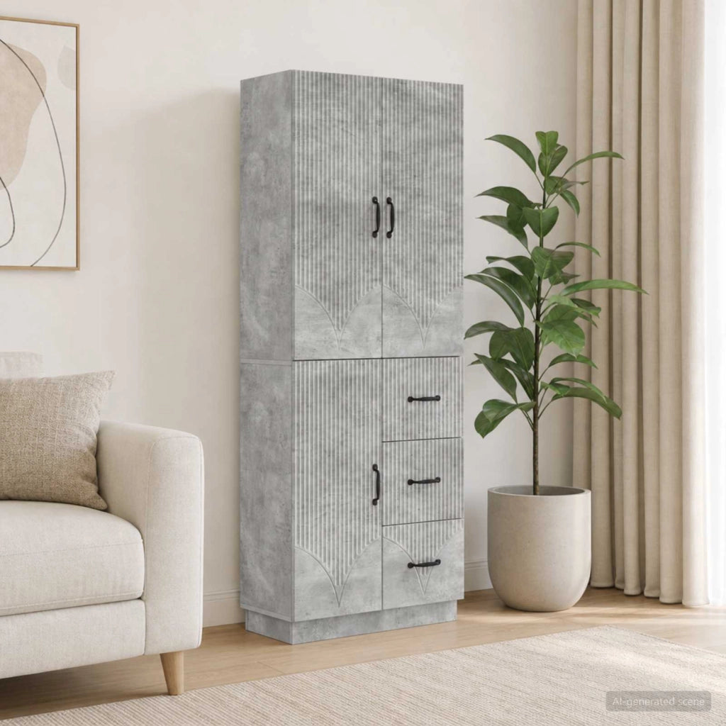 Set di armadi 2 pz Grigio Cemento Legno ingegnerizzato 3416820