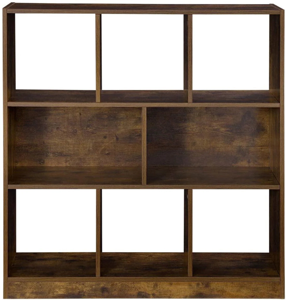 Libreria mobile contenitore con scomparti aperti per soggiorno camera da letto ufficio divisorio 97,5 x 30 x 100 cm marrone rustico 12_0000254