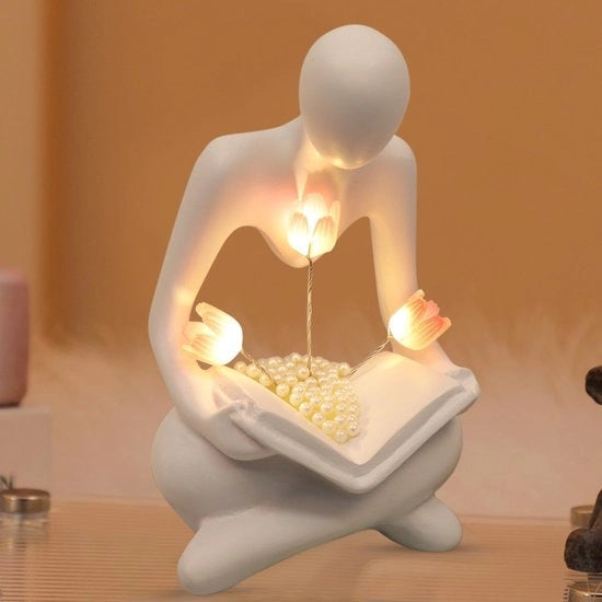 Lampada LED a forma di tulipani - decorativa - per libreria - per salone - alimentata a batterie - progetto artistico - a forma di tulipani