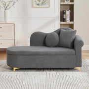 Chaise longue con contenitore 134 cm grigio antico