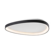 Lotus Plafoniera LED 48W 3000K IP20 - Lampada da soffitto asimmetrica in metallo verniciato nero, design sottile ed elegante - Rossini Group