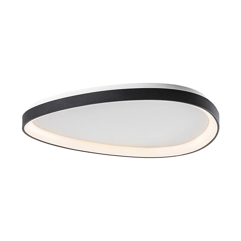 Lotus Plafoniera LED 48W 3000K IP20 - Lampada da soffitto asimmetrica in metallo verniciato nero, design sottile ed elegante - Rossini Group