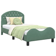 Struttura letto Bambini | Letto Infantile | Lettino con testata Verde Mare 80 x 160 cm