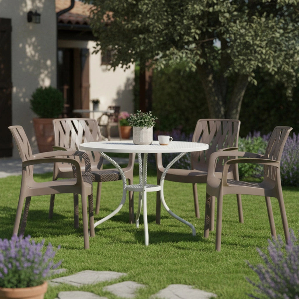 Rumley, Sedia da Esterno 4 Sedie Made in Italy, Beige