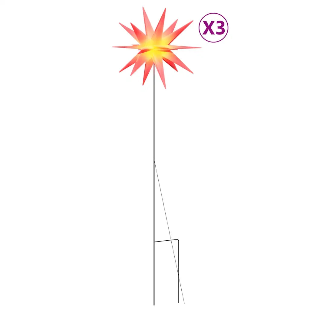 Luci di Natale con Picchi e LED 3 pz Pieghevoli Rosse 35 cm CFW9496033