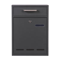 Cassetta delle lettere 2x3 V53 antracite A muro Con serratura e finestrelle