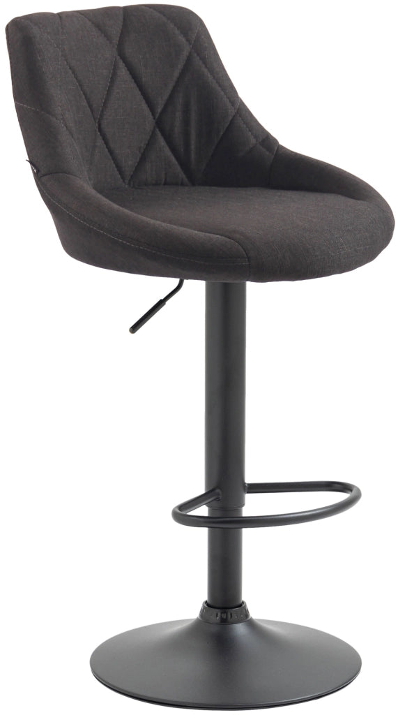Sgabello bar LAZIO in tessuto grigio scuro,nero