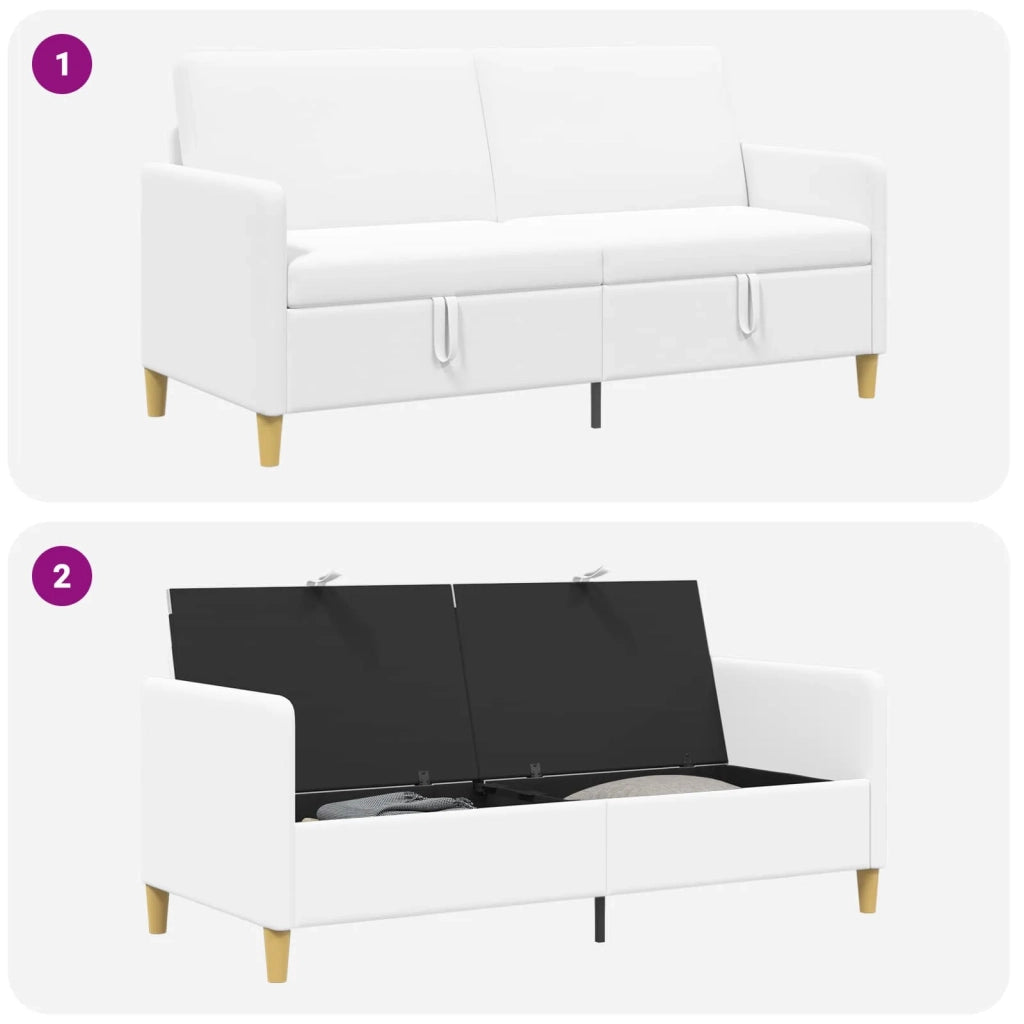 Divano con Storage Bianco 172 x 78 x 87 cm Poliestere 42036958