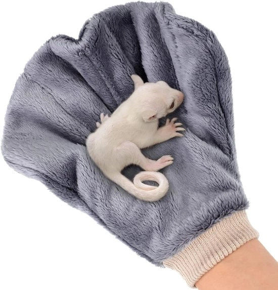 Manopole calanti e di sonno, guanti resistenti ai morsi per l'handling di animali, guanti calanti per tartarughe, per l'addestramento del proprio roditore (grigio)