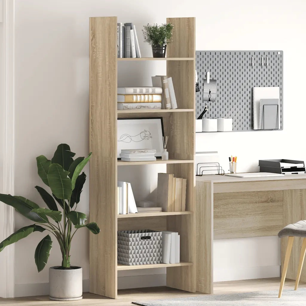 Libreria-Scaffale per Libri-Mobile di Stoccaggio Rovere Sonoma 60x35x180 cm in Legno Multistrato