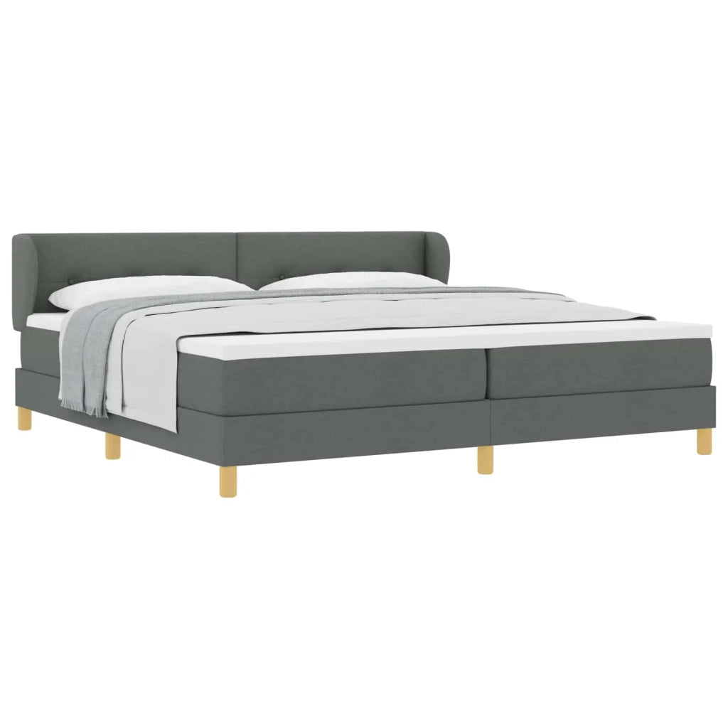 Letto a molle con materasso Grigio scuro 200 x 200 cm Tessuto 3340235