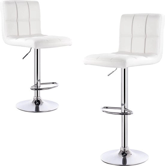 Bar con alta schiena - Sedute ergonomiche - Altezza seduta 60 - 82cm - Bianco - Set 1 - Cucina e bar