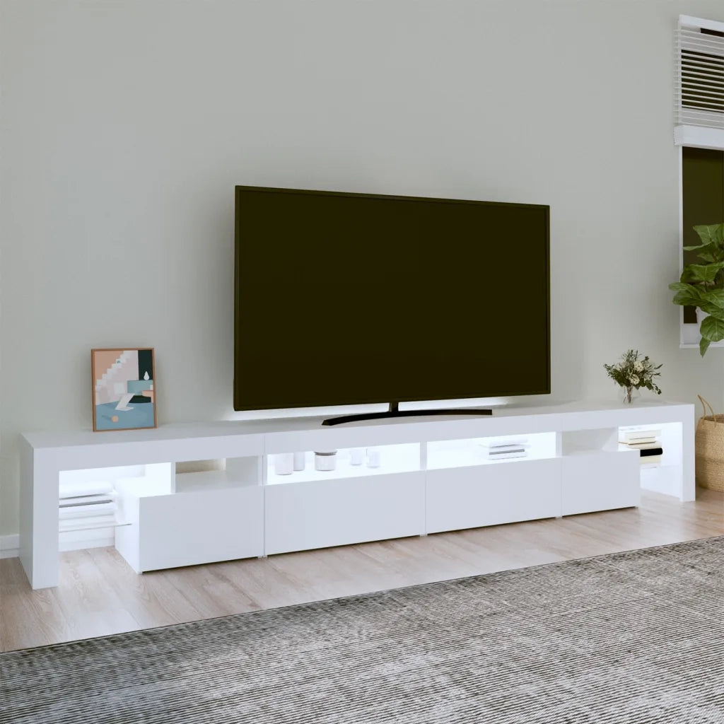Mobile Porta TV con Luci LED Bianco 260x36,5x40 cm 3152818