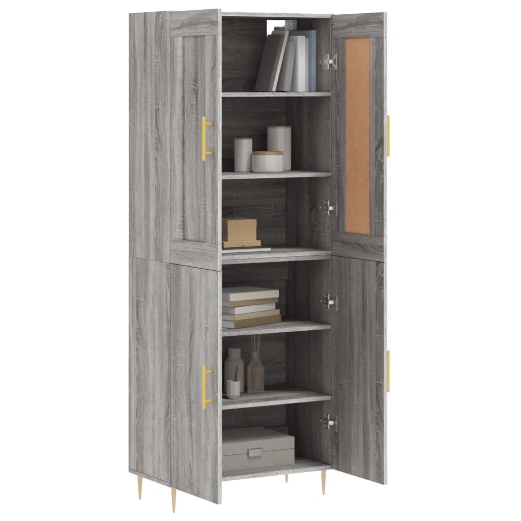 Credenza Grigio Sonoma 69,5x34x180 cm in Legno Multistrato 3199551