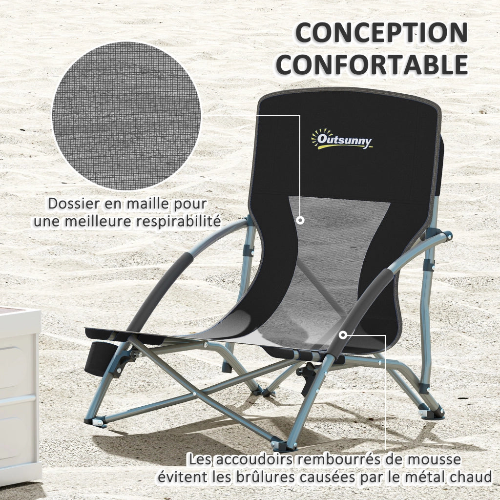 Sedia da giardino pieghevole ¨C zephmum ¨C nero 58x55x62 cm