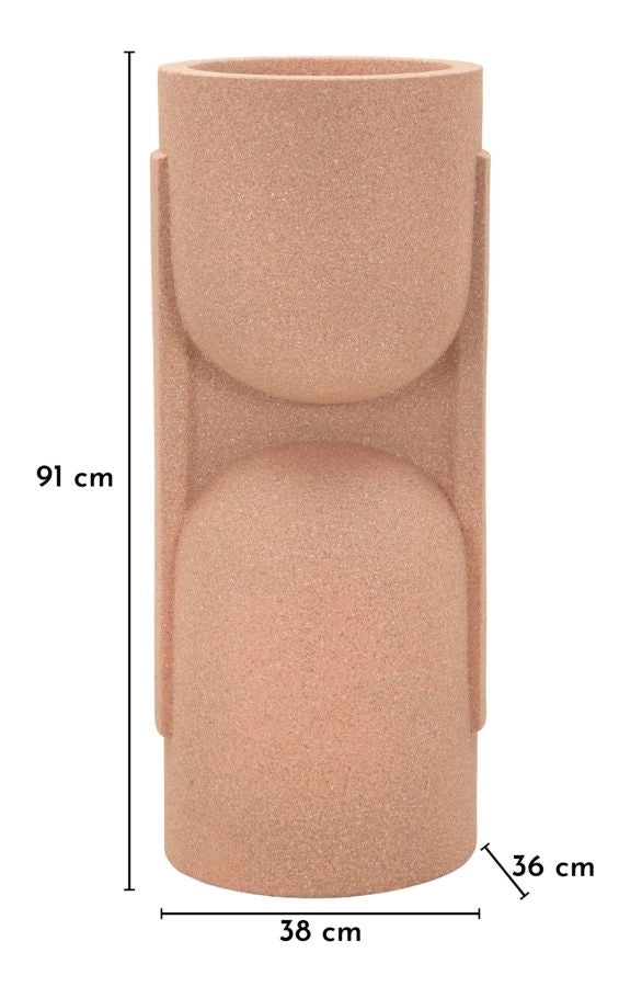 Porta Vaso da Esterno Nui 38x36x91 cm in Resina Rosso