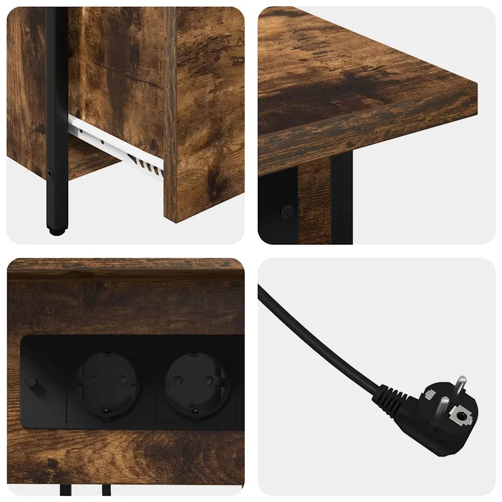 Armadio da Notte Rovere fumé 60 x 30 x 61 cm Legno multistrato 859597