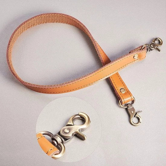 Manicotti verdi a luce - Manici in pelle nera di riserva per borsa a mano e borsa a tracolla - 2 pezzi - 58 cm - Spigoli a leva a movimento libero - Colorazione marrone chiaro