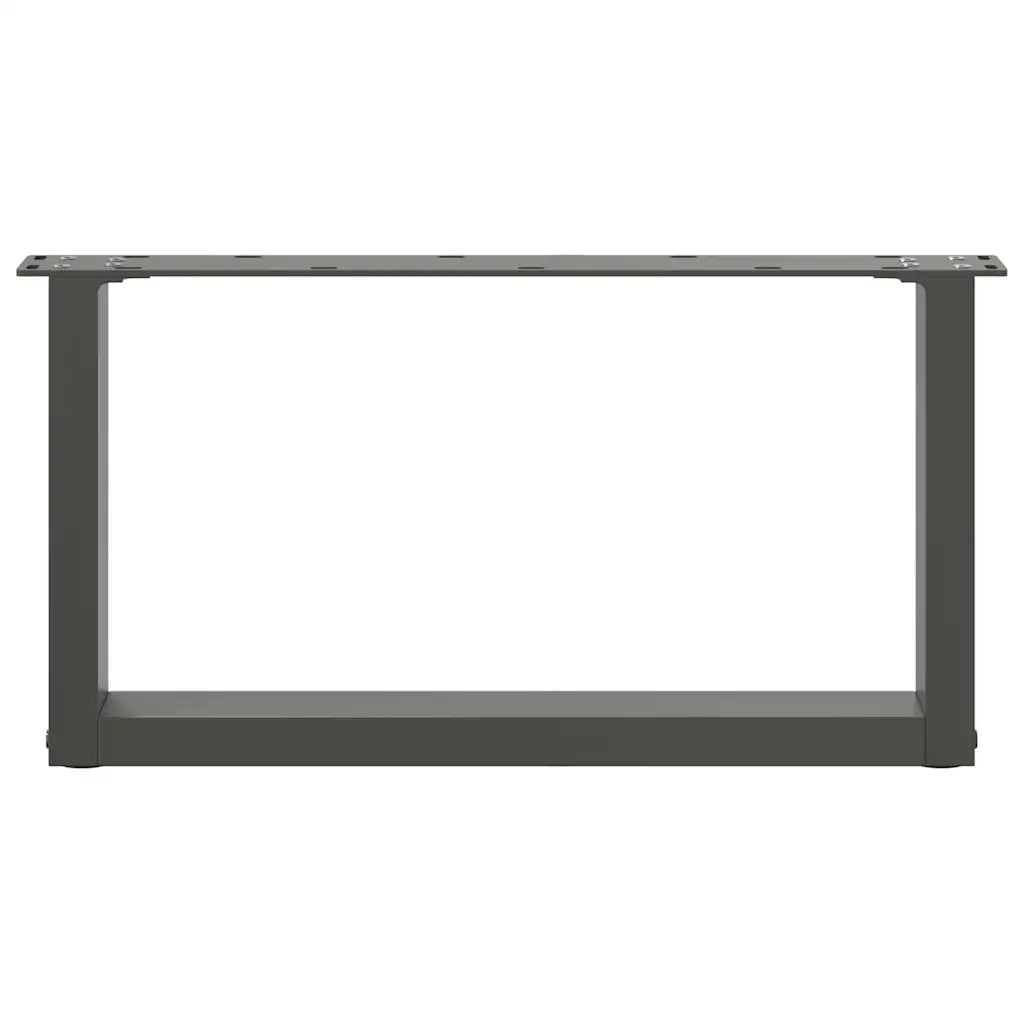 vidaXL Gambe per Tavolino da Caffè a Forma di U 2 pz Antracite 70x(30-31) cm Acciaio