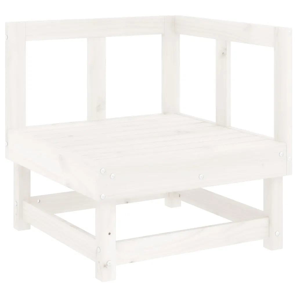 Set Salotto da Giardino 5 pz Bianco in Legno Massello di Pino