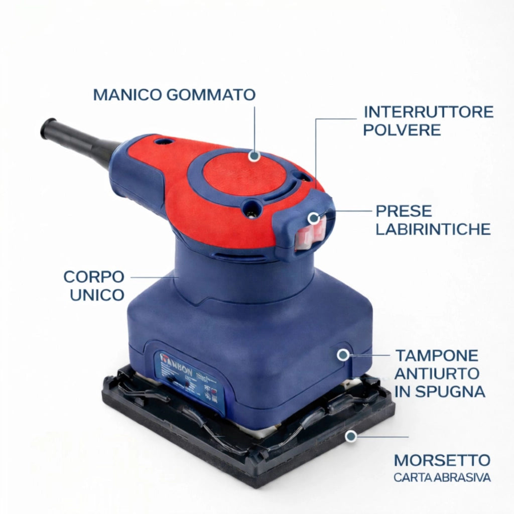 Levigatrice Orbitale Elettrica 240W per Legno con Aspirazione Polveri RFS-240