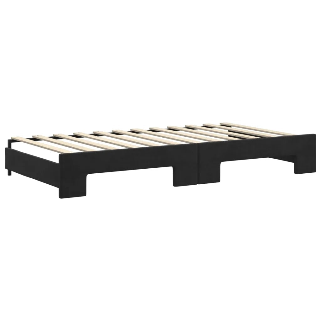 Divano Letto Estraibile con Cassetti-Sofa Letto-Daybed Nero 100x200 cm in Velluto 270286