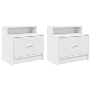 Set di 2 Comodini | Armadio da Notte | Mobiletto da notte con Cassetto Bianco 51x31x47 cm