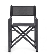 Set 2 Sedie Regista da Giardino 48x56x86h cm Taylor Grigio Scuro/Antracite