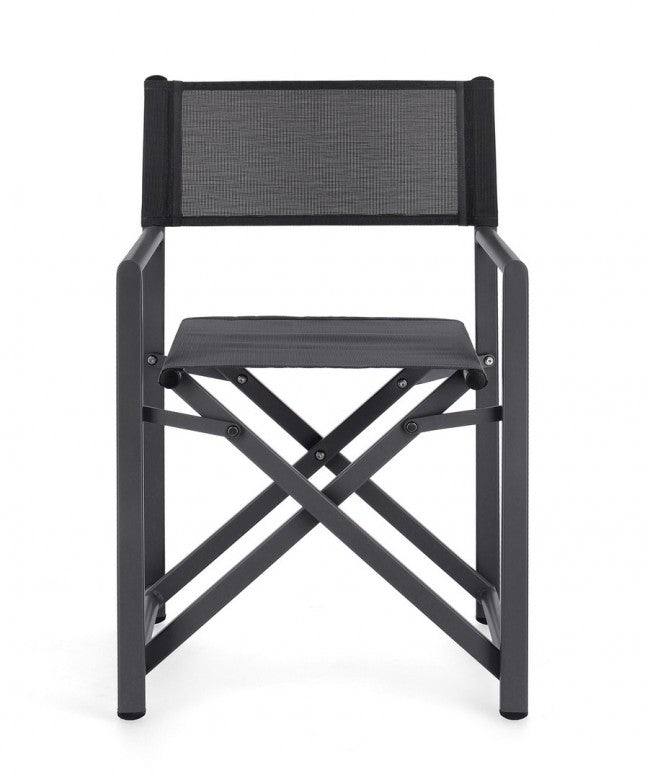 Set 2 Sedie Regista da Giardino 48x56x86h cm Taylor Grigio Scuro/Antracite