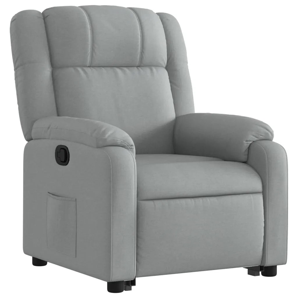 Poltrona Alzapersona Reclinabile Grigio Chiaro in Tessuto 3205202