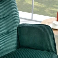 Poltrona Dondolo, Base in Faggio, Imbottitura Spessa, fino a 120 kg, Verde Scuro