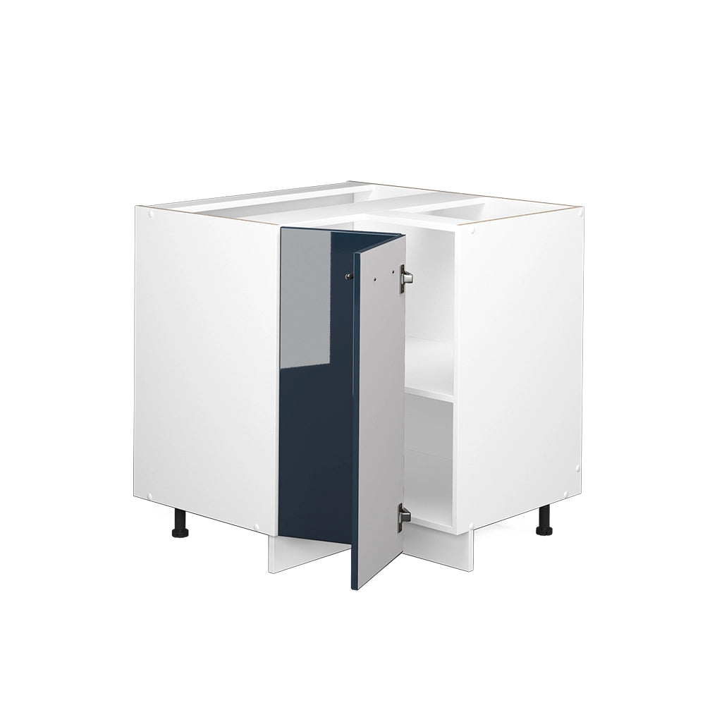 Mobile ad angolo cucina Fame-Line Blu scuro lucido/Bianco 80.5 cm senza piano di lavoro Vicco