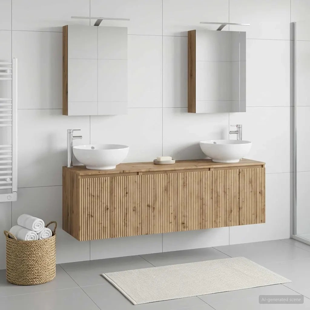 Set di Armadi da Bagno 5 pcs Rovere Artigianale 3406478