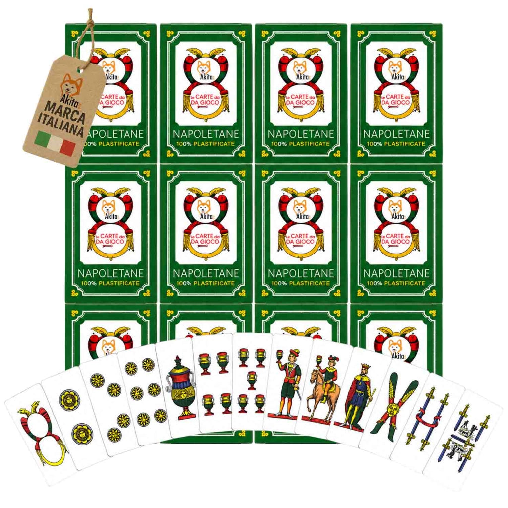 Akitaink 12 Mazzi Carte Napoletane Plastificate da Gioco