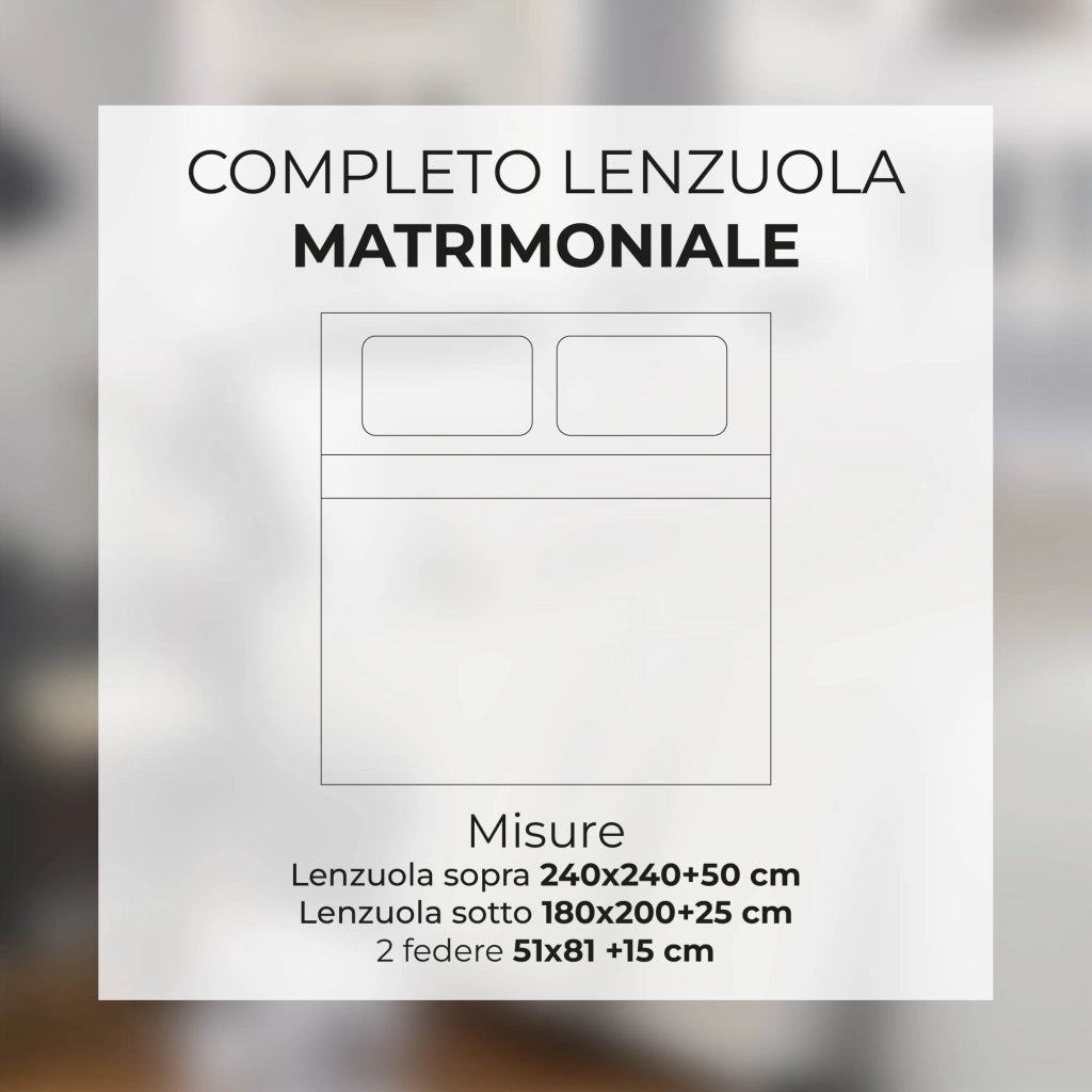 Completo Letto Lenzuola 100% Cotone Set Lenzuolo Moderno Sotto Sopra Federe Due Stampe In Altissima Definizione Dis2Acquarello - Matrimoniale